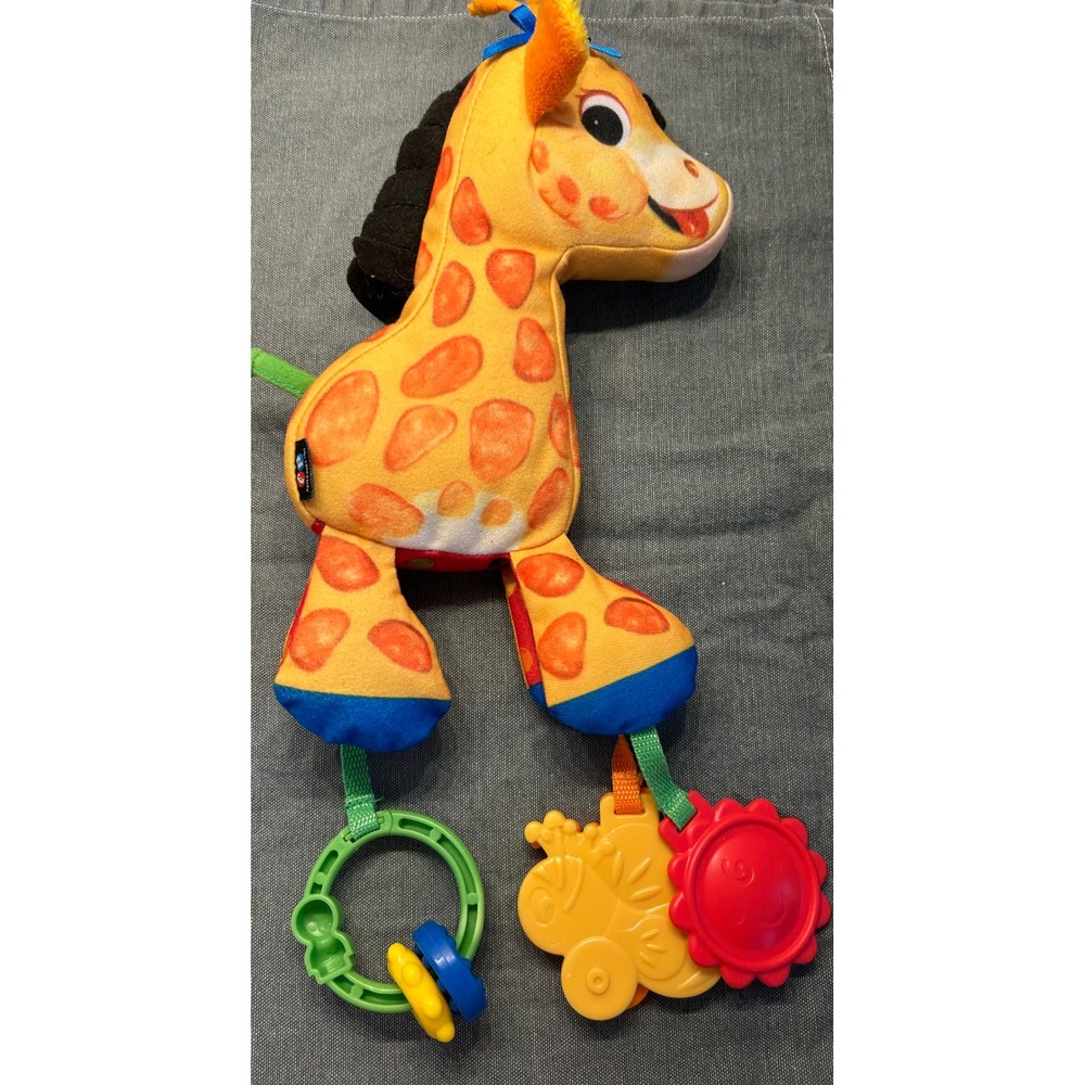 Fisher-Price Giraffe Crib Toy Plush‎ Rattle Teether Sensory Learning